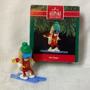 Hallmark Keepsake Vintage 1990 Hot Dogger Ornament